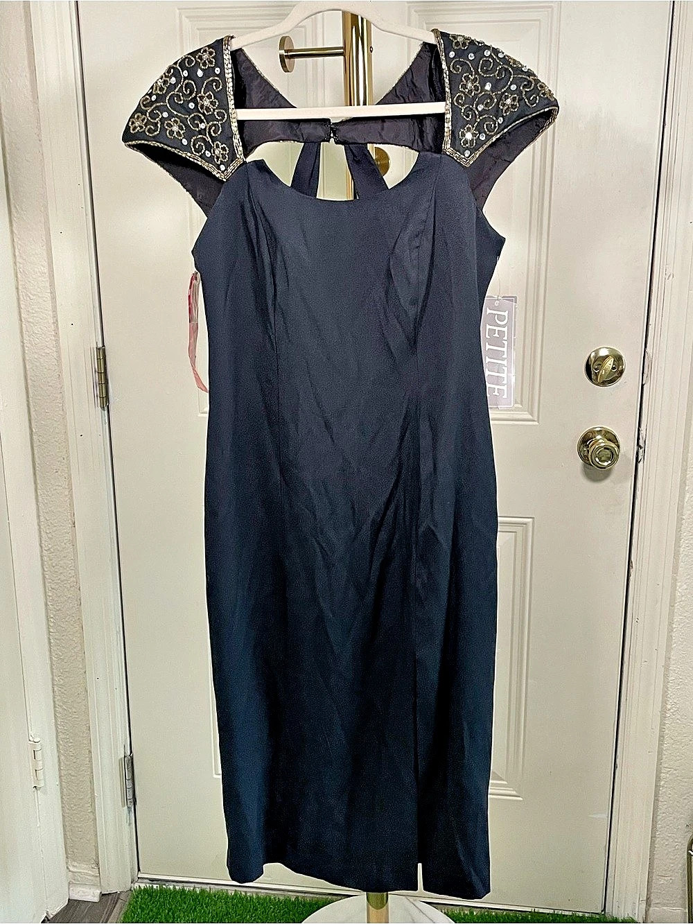 NightWay Collections Black Embellished Shoulder Maxi Dress